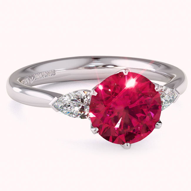 Trilogy Ruby Engagement Rings