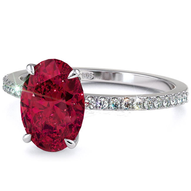 Platinum Ruby Engagement Rings