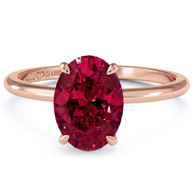 Rose Gold Solitaire Ruby Engagement Rings