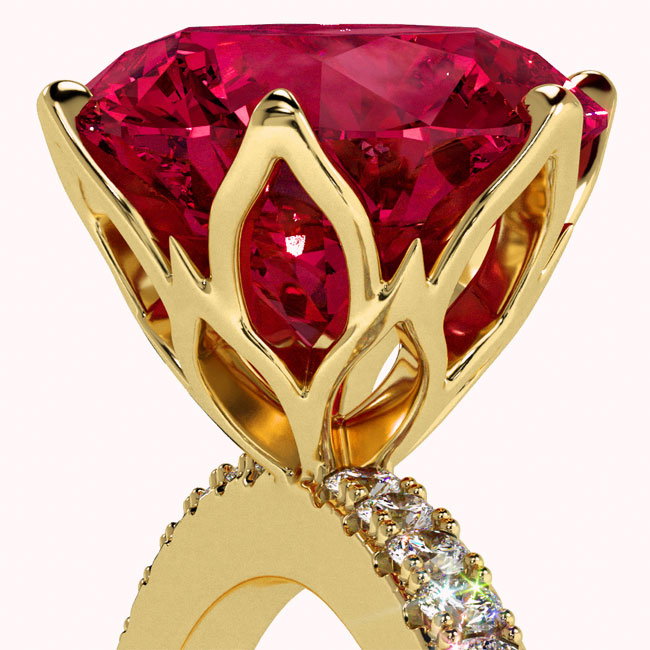 Yellow Gold Ruby Engagement Rings