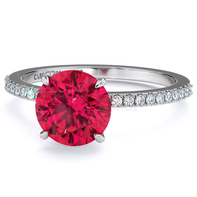 Side Stone Ruby Engagement Rings