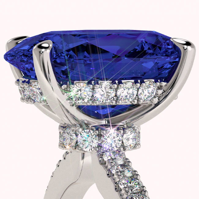 Hidden Halo Tanzanite Engagement Rings