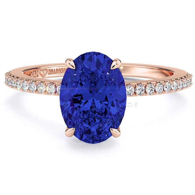 Side Stone Rose Gold Tanzanite Engagement Rings