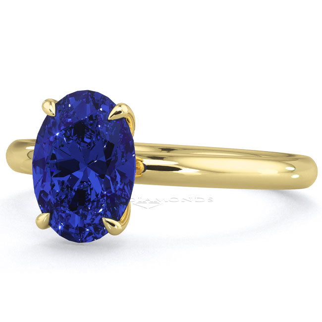 Yellow Gold Solitaire Tanzanite Engagement Rings