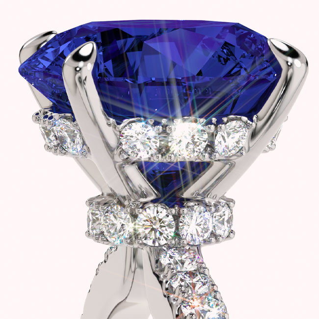 Platinum Tanzanite Engagement Rings