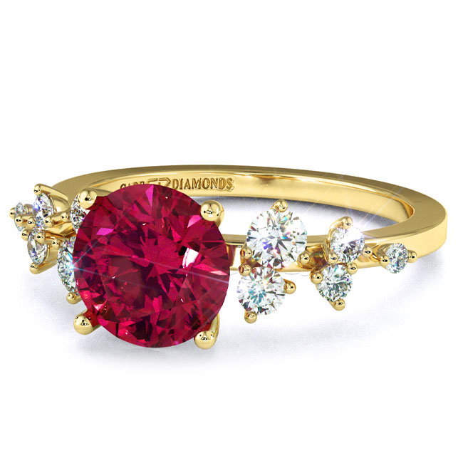 Yellow Gold Trending Ruby Engagement Rings