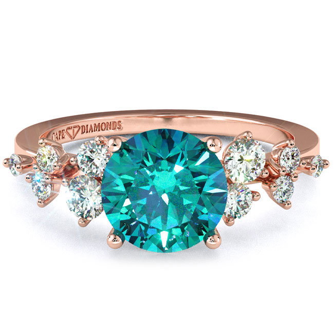 Trending Rose Gold Teal Sapphire Engagement Rings