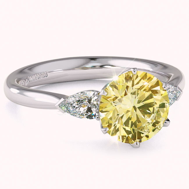 Trilogy Yellow Diamond Engagement Rings