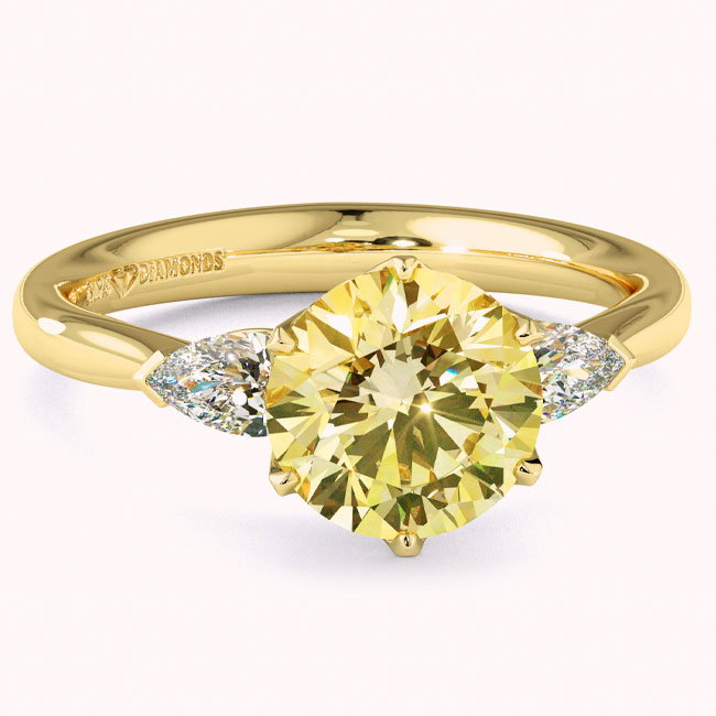 Yellow Gold Trilogy Yellow Diamond Engagement Rings