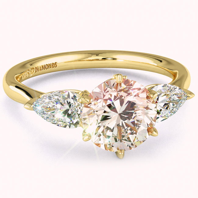 Yellow Gold Trilogy Morganite Engagement Rings