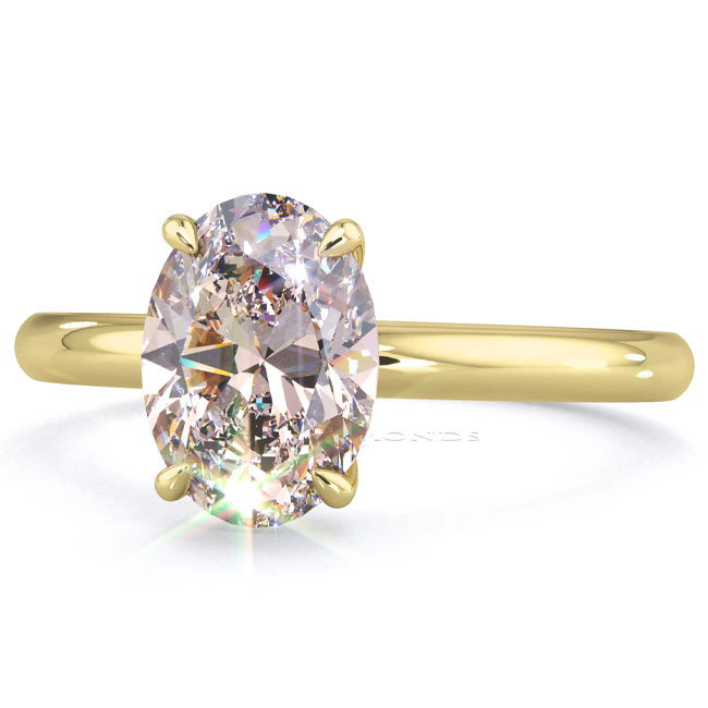 Yellow Gold Solitaire Morganite Engagement Rings