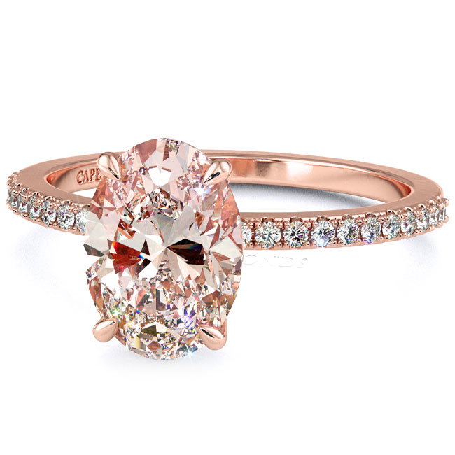 Rose Gold Side Stone Morganite Engagement Rings