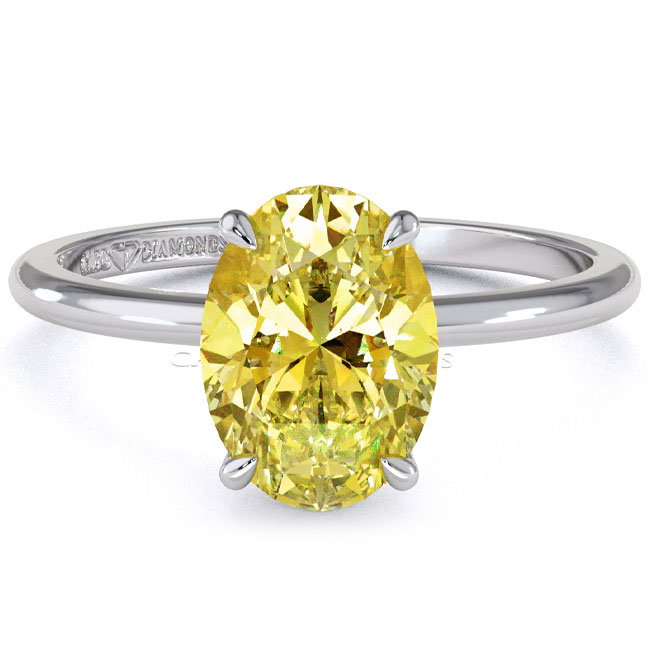 Solitaire Yellow Diamond Engagement Rings