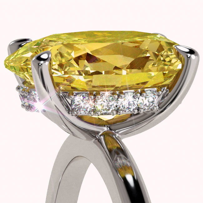 Hidden Halo Yellow Diamond Engagement Rings