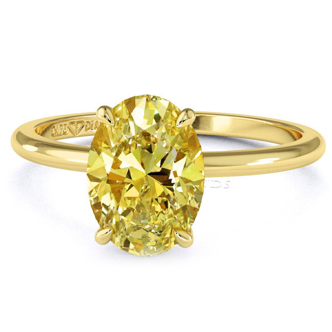 Yellow Gold Solitaire Yellow Diamond Engagement Rings