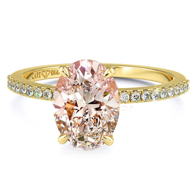 Yellow Gold Side Stone Morganite Engagement Rings