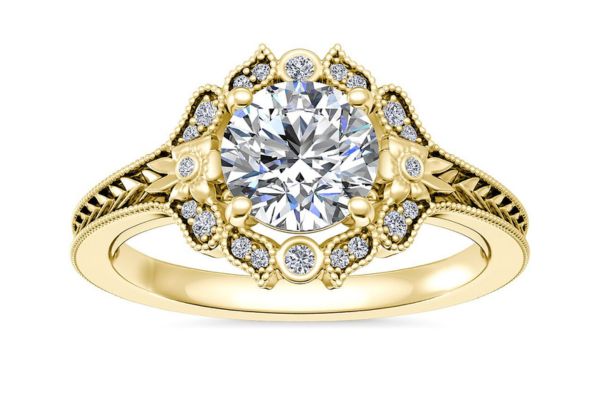 Gold Engraved Floral