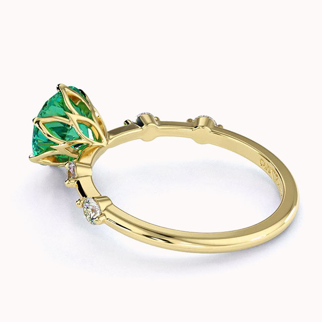 Green Diamond Yellow Gold Engagement Rings