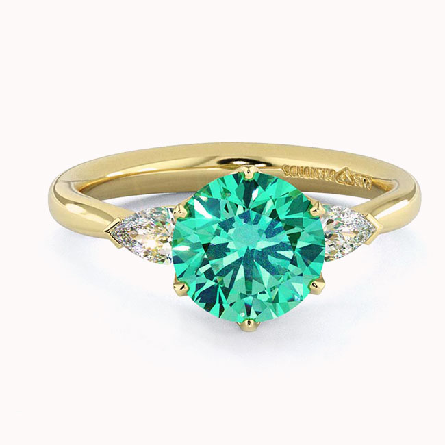 Green Diamond Trilogy Engagement Rings