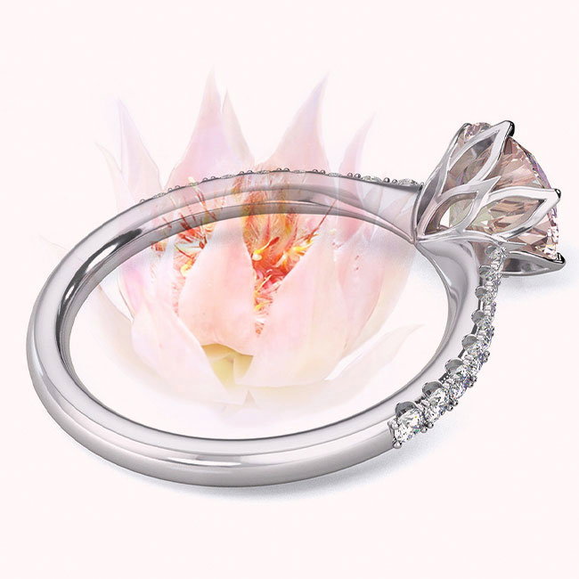 Pink Diamond Fynbos Floral Engagement Rings