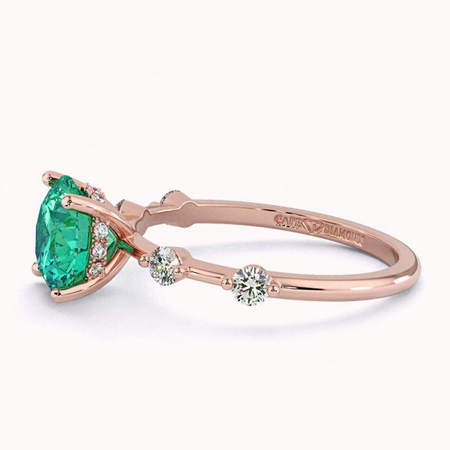 Green Diamond Rose Gold Engagement Rings
