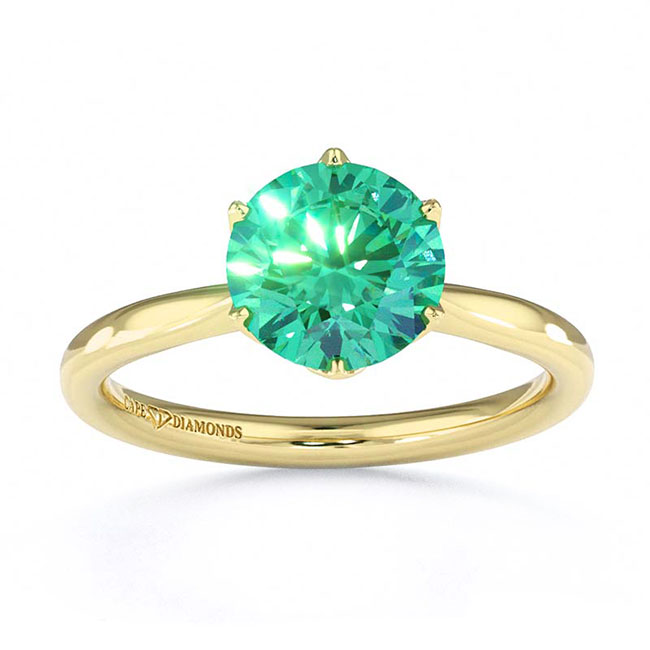 Green Diamond Solitaire Engagement Rings