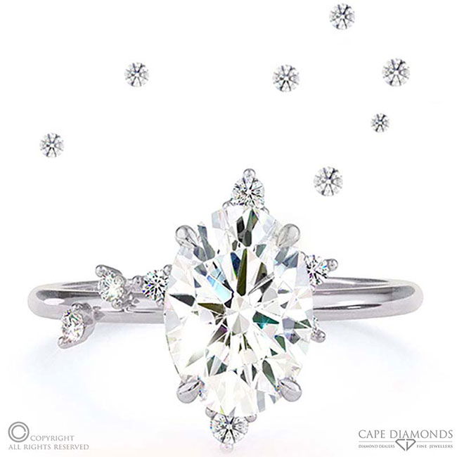 Diamond Constellation Moissanite Engagement Rings