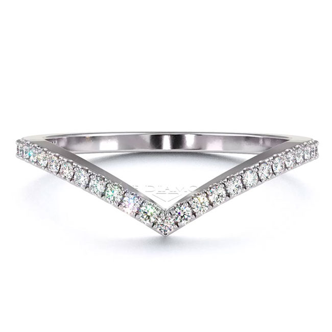 High Wishbone Half Eternity Women's Wedding Bands