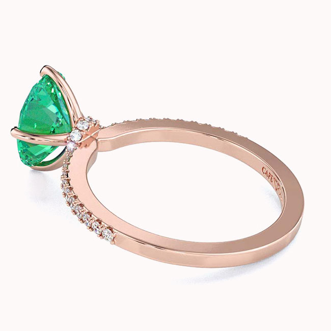 Green Diamond Hidden Halo Engagement Rings