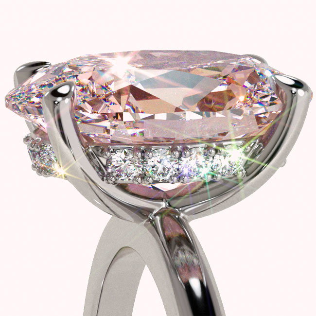 Pink Diamond Hidden Halo Engagement Rings