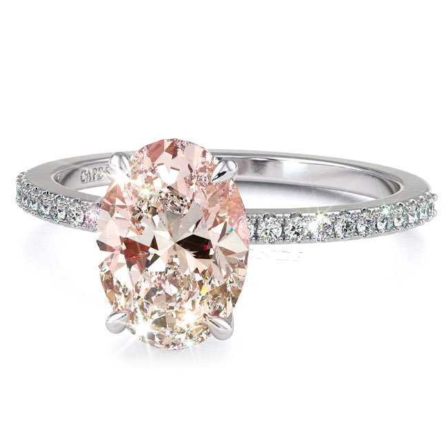 Pink Diamond Side Stone Engagement Rings