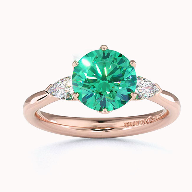 Green Diamond Trilogy Engagement Rings