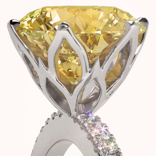 Platinum Yellow Diamond Engagement Rings