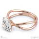 cross over split band natural diamond engagement ring rose gold with 9k rose gold metal and round shape diamond