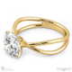 cross over split band lab grown diamond engagement ring yellow gold with 18k yellow gold metal and round shape diamond