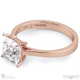 stylish princess lab grown diamond 4 prong solitaire engagement ring rose gold with 9k rose gold metal and princess shape diamond