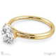 three claw solitaire twisted grooved lab grown diamond engagement ring yellow gold with 9k yellow gold metal and round shape diamond