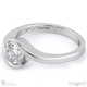 round twist lab grown diamond engagement ring white gold with 18k white gold metal and round shape diamond
