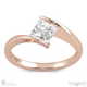 twist solitaire tension lab grown diamond engagement ring rose gold with 9k rose gold metal and princess shape diamond