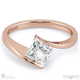 twist solitaire tension lab grown diamond engagement ring rose gold with 9k rose gold metal and princess shape diamond