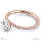 four 4 claw twist micro setting natural diamond engagement ring rose gold with 9k rose gold metal and round shape diamond