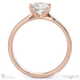 4 claw princess cut solitare lab grown diamond engagement ring rose gold with 18k rose gold metal and princess shape diamond