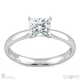 4 claw princess cut solitare natural diamond engagement ring platinum with platinum metal and princess shape diamond