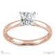 4 claw princess cut solitare lab grown diamond engagement ring rose gold with 18k rose gold metal and princess shape diamond