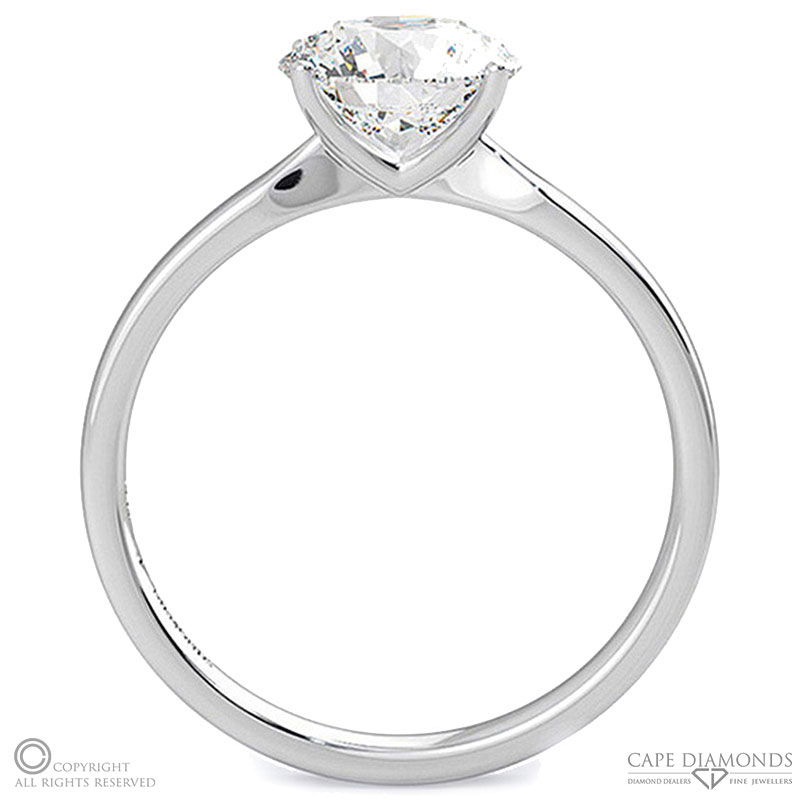 four claw round solitaire natural diamond engagement ring white gold with 9k white gold metal and round shape diamond