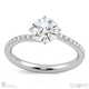 four 4 claw twist micro setting natural diamond engagement ring platinum with platinum metal and round shape diamond
