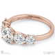 five natural diamond engagement ring rose gold with 9k rose gold metal and round shape diamond