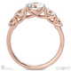 five natural diamond engagement ring rose gold with 9k rose gold metal and round shape diamond