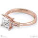 baguette princess cut 3 stone natural diamond engagement ring rose gold with 9k rose gold metal and princess shape diamond