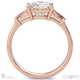 baguette princess cut 3 stone natural diamond engagement ring rose gold with 9k rose gold metal and princess shape diamond